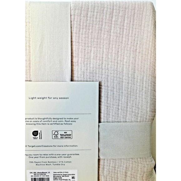 Casaluna Full/Queen Size Rayon Bamboo Blissfull Doublecloth Reversible Blanket - Picture 5 of 7